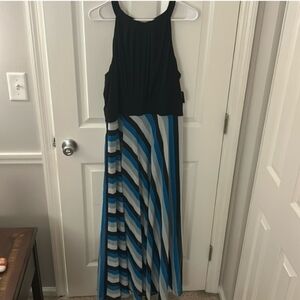 Studio One Size 18 High Neck Maxi Dress Flattering Hides Flaws Cruise Vacation